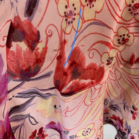 LOLA P Vintage Floral Ruffle Maxi Dress Sz L - Picture 11 of 11